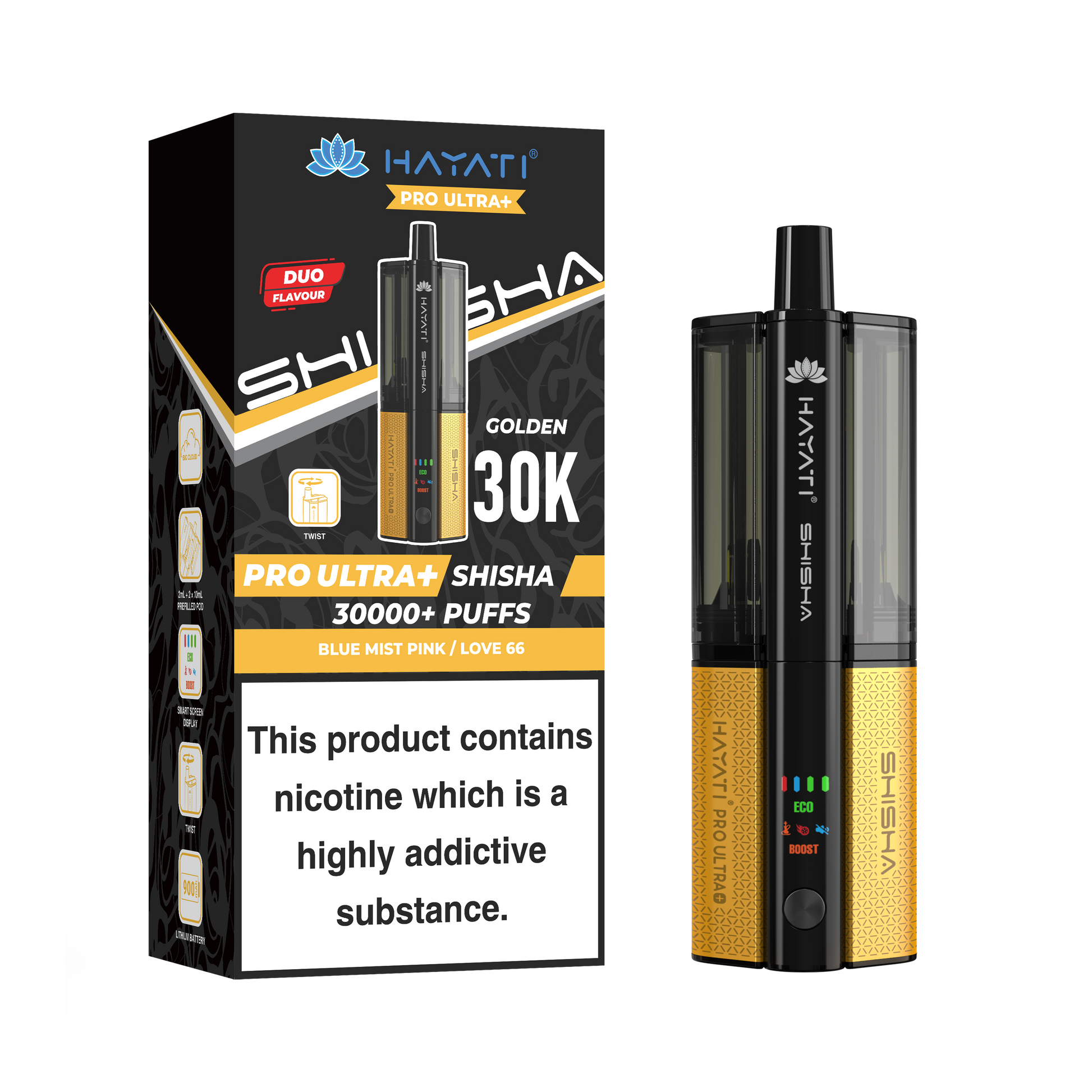 hayati shisha pro ultra plus 30k pod kit