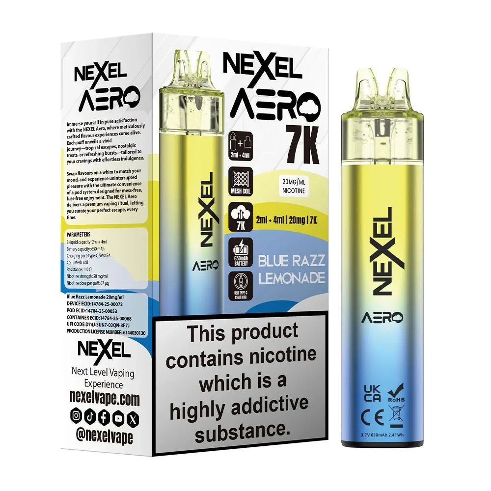 Nexel Aero 7K Prefilled Pod Kit - Blue Razz Lemonade